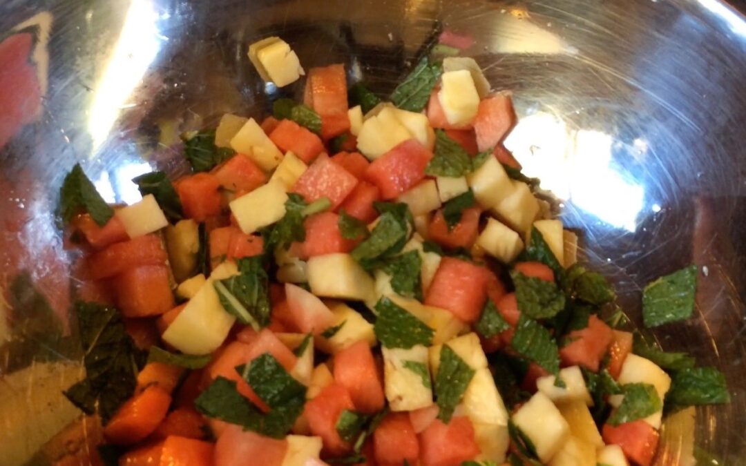 Melon Pineapple and Mint Salad