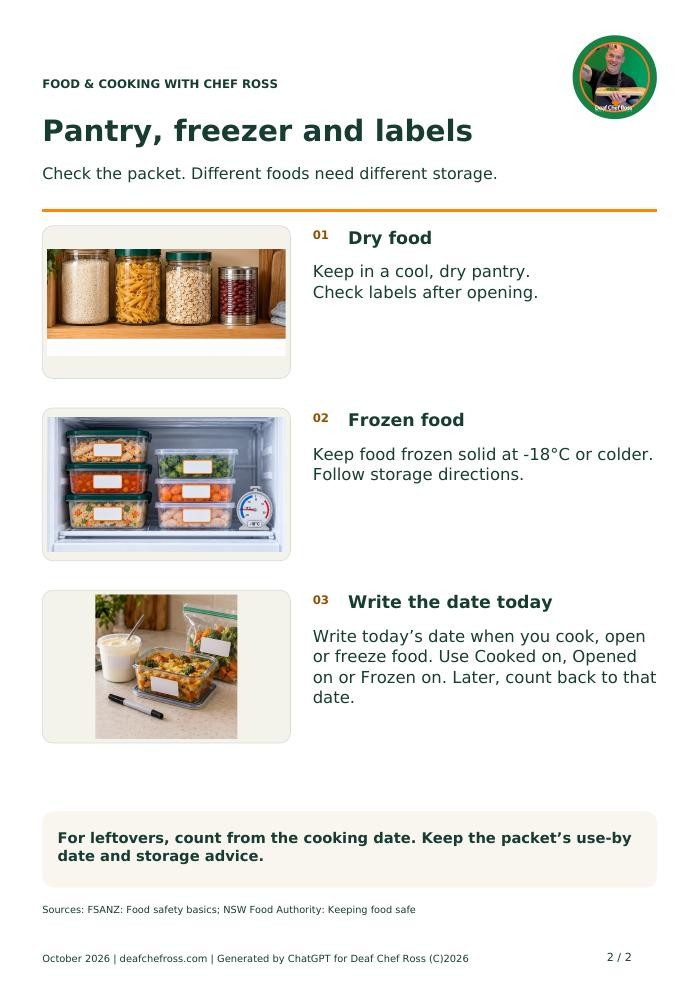 Where to store food - page 2 Preview of Where to store food, page 2 of 2. Select to read on screen.