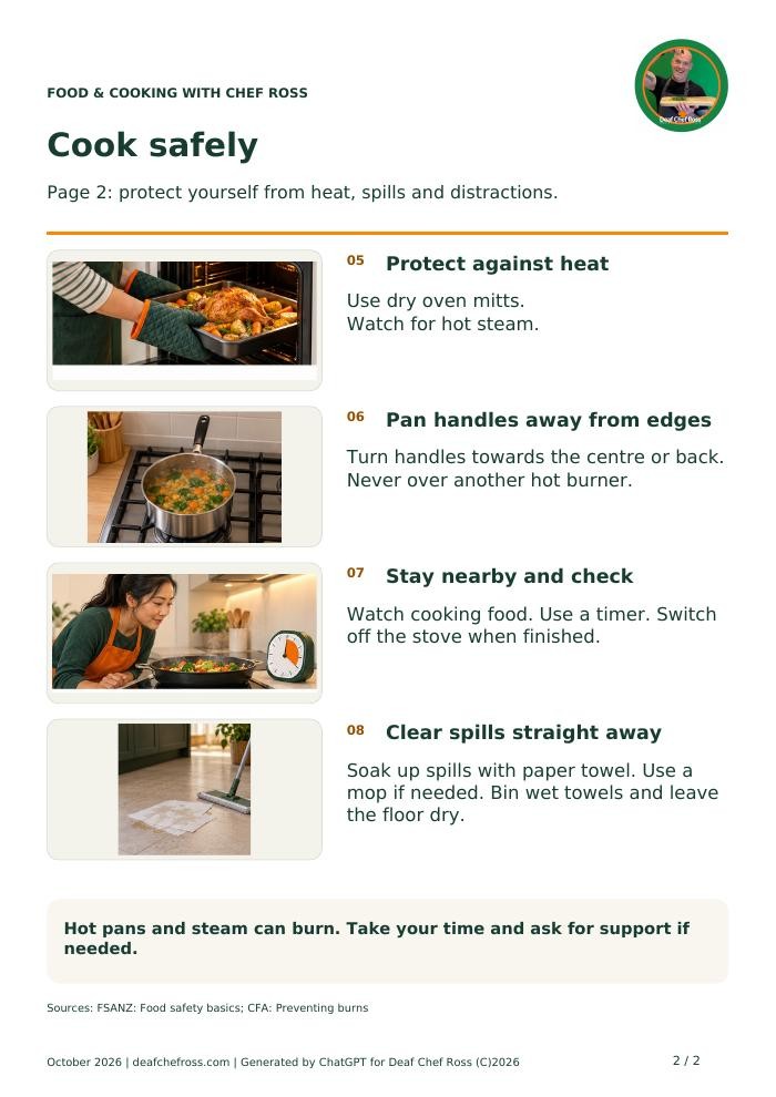 Stay safe in the kitchen - page 2 Preview of Stay safe in the kitchen, page 2 of 2. Select to read on screen.